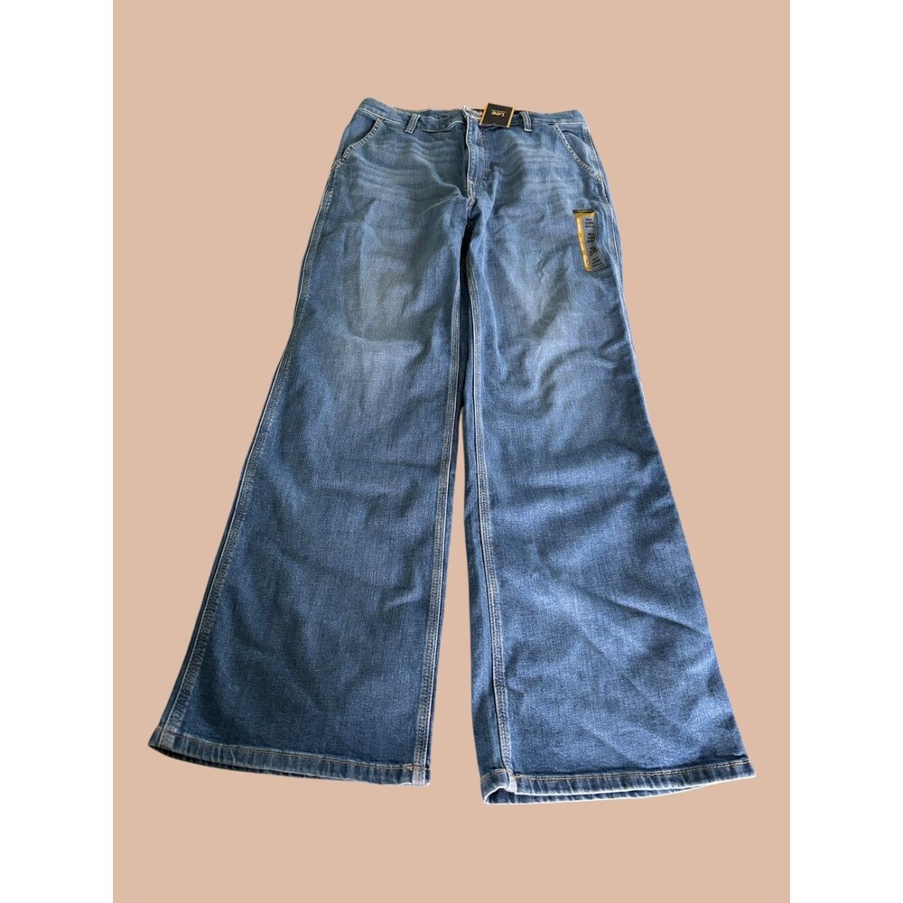 Lee Legendary a-Line Jeans Womens 12M Blue Denim High Rise Wide Leg